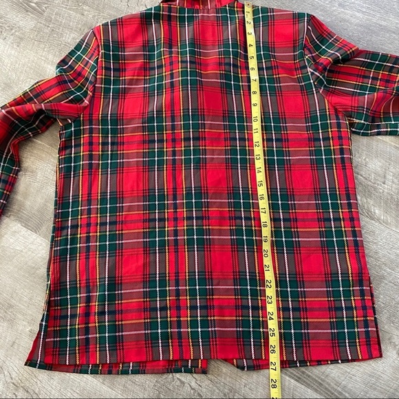 Vintage Plaid Button Down Blouse Shirt Red 12 - Picture 7 of 7